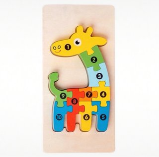 Puzzle Giraffa in Legno Numerato 1-10