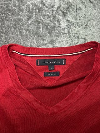 Tommy Hilfiger Sweater V-Neck Embroidered Logo
