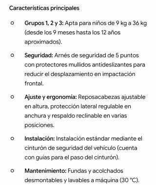 Silla coche infantil Megamax