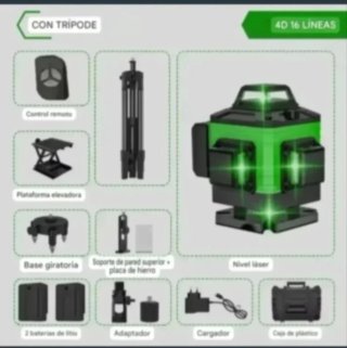 Nivel Láser 4D 16 Líneas Trípode Maletín