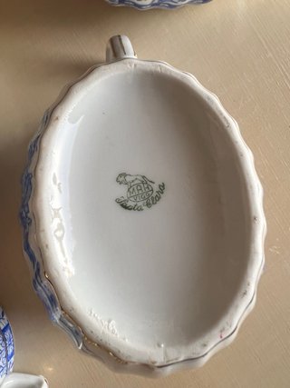 Conjunto de porcelana azul y blanco