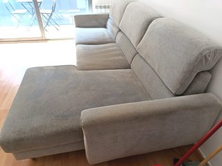 Sofá modular gris tela