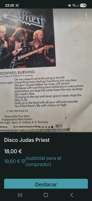 Judas Priest - Freewheel Burning Vinilo