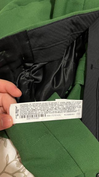 Pantalón Zara Verde Talla XL