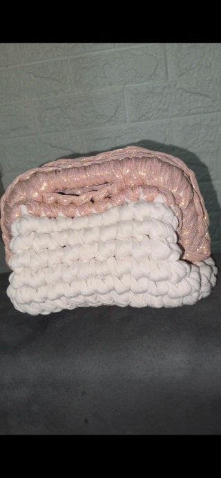 Pochette Artigianale Rosa e Bianca piccola