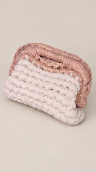 Pochette Artigianale Rosa e Bianca piccola