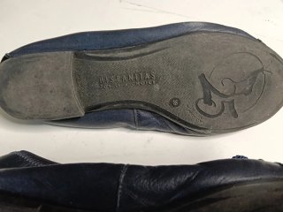 Zapatos planos mujer azul y negro