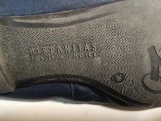 Zapatos planos mujer azul y negro