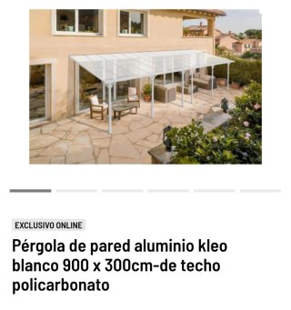 Pérgola de pared aluminio Kleo 900x300cm
