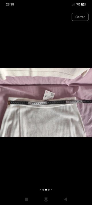 Conjunto Zara jersey y falda punto beige