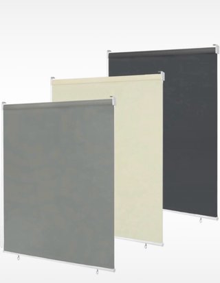 2 Estores Exteriores Lona Gris 140x240 y 100x240