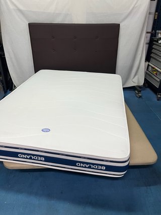 Base Tapizada y Colchón Visco 135x180