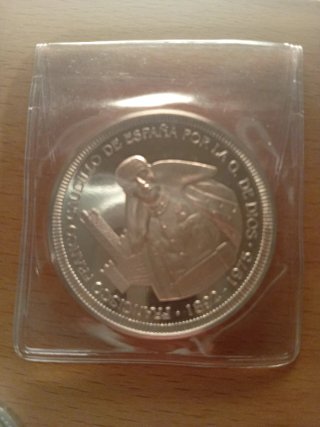Moneda Onza Plata Franco 1975
