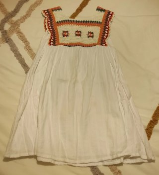 Vestido blanco crochet tirantes infantil