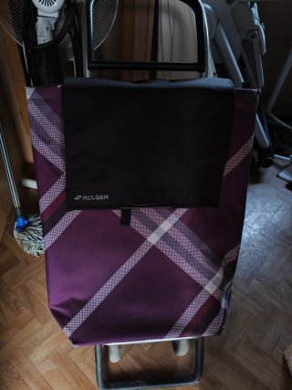 Carro de la compra plegable morado
