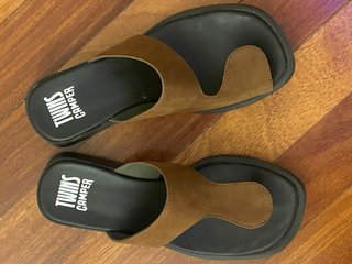 Sandalias Camper Twins Marrón y Negro