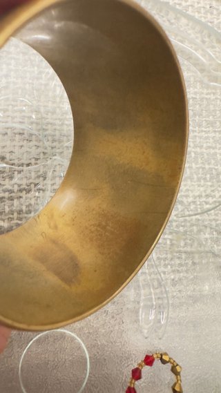 Pulsera latón dorado y nácar