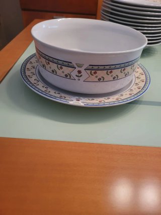 Vajilla Porcelana Tulowice Blanca Diseño Floral