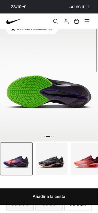 Zapatillas Nike Vaporfly rosas y moradas