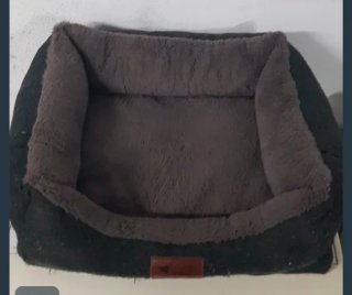 Cojín Cama Perro Marrón y Gris