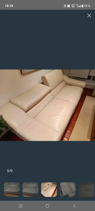 Sofá de Piel Beige