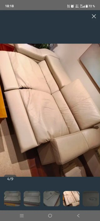 Sofá de Piel Beige