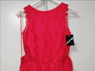 Vestido largo encaje rojo invitada Talla S