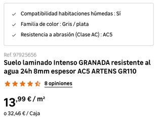 29,69 m² de Parquet Suelo laminado + Base aislante