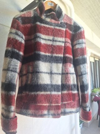 Chaquetón cuadros lana multicolor