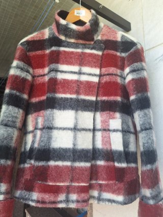 Chaquetón cuadros lana multicolor