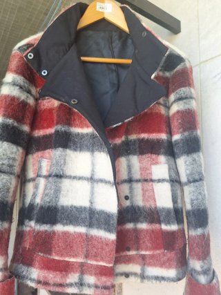 Chaquetón cuadros lana multicolor