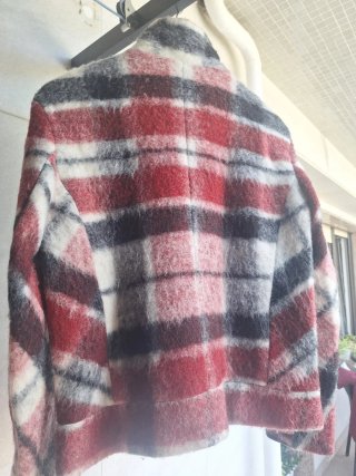 Chaquetón cuadros lana multicolor