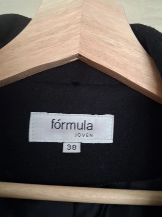 Abrigo paño negro talla M