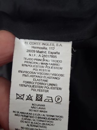 Abrigo paño negro talla M