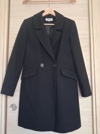 Abrigo paño negro talla M