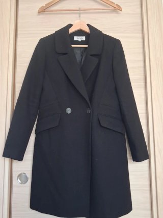 Abrigo paño negro talla M