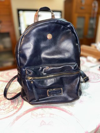 Mochila Caminatta Azul Marino Piel Sintética