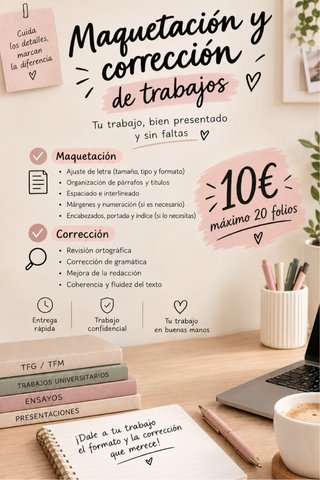 Maquetación y corrección de trabajos