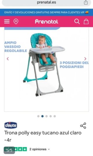 Trona Chicco Polly Easy Tucano Blu Chiaro