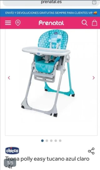 Trona Chicco Polly Easy Tucano Blu Chiaro