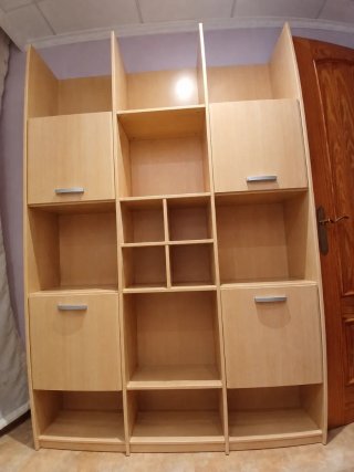 Mueble Librería Modular Madera Clara