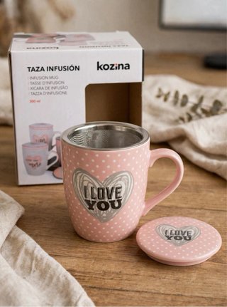 Taza Infusión 300ml con Filtro y Tapa
