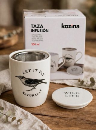 Taza Infusión 300ml con Filtro y Tapa