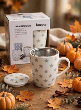 Taza Infusión 300ml con Filtro y Tapa