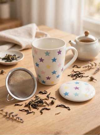 Taza Infusión 300ml con Filtro y Tapa