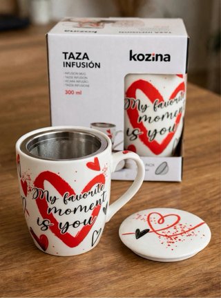 Taza Infusión 300ml con Filtro y Tapa