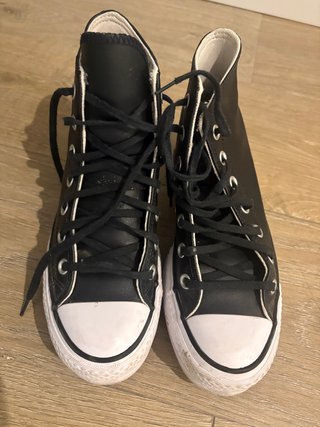 Zapatillas Converse Piel Negra Plataforma