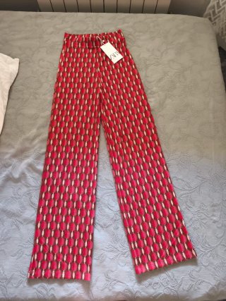 Pantalón Zara Jacquard Talla S Nuevo