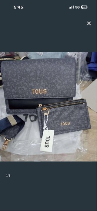Bolso Tous Negro y Gris con Monedero