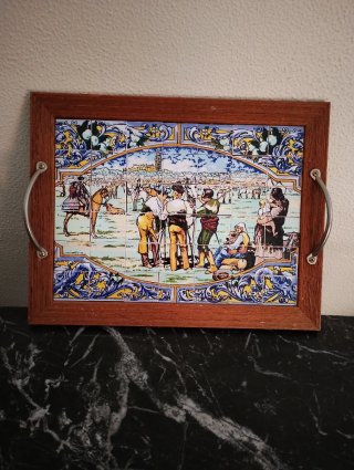 Bandeja cerámica decorada